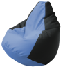 Кресло мешок "Груша Макси" черно-голубое