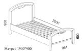 Кровать с решеткой , размер матраса 1900х900