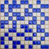 Мозаика стеклянная Синий Кобальт  Белая FL-S-033