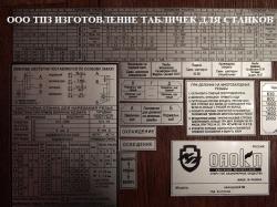 Шильдики, таблички, бирки, таблицы подач для токарных станков итв250,...