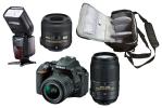 Nikon D5500 18-55 + 55-300 + 40 Tri Lens + Camera Bag + Flash Kit Black