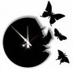 часы Порхающие бабочки черные